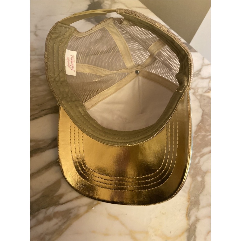 Absolutely Fabulous The Movie Gold Lamee Hat Pink Embroidered Baseball Cap Promo - Picture 5 of 7